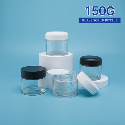 El tarro cosmético de cristal reciclado 150g friega la peladura del empaquetado nutritivo ácido salicílico de Skincare