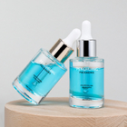 Round Massage Oil Glass Dropper Bottle Serum Pipette 30ml Clear Glass Face Skincare Bottle