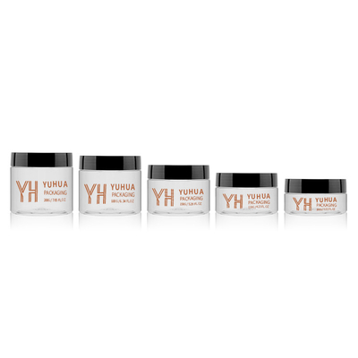 Servicio OEM ODM Contenedor de crema facial transparente de plástico vacío de 180 g frasco de exfoliante corporal con tapa