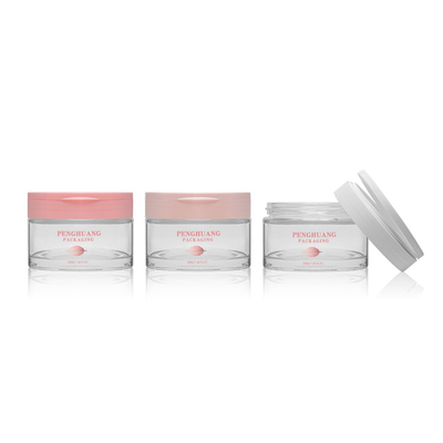 Los tarros de cristal poner crema cosméticos de lujo con el cuerpo del labio de Matte Pink Cap 200g Exfoliating friegan el envase