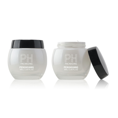 Envase poner crema facial azul del vidrio esmerilado del tarro de encargo de lujo 30g 50g 120g de la crema con el casquillo