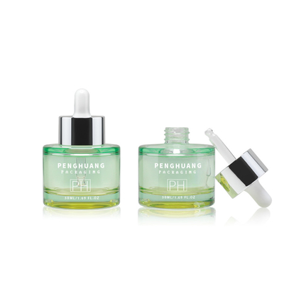 El dropper de cristal verde del suero del aceite esencial embotella 20ml 30ml 50ml
