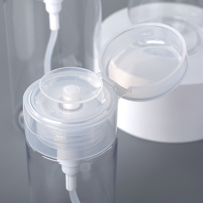 el envase de plástico del maquillaje de 200ml 300ml embotella la botella clara del ANIMAL DOMÉSTICO de la descarga de la bomba de prensa