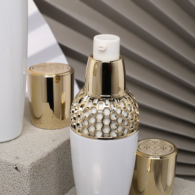 Sistema de empaquetado de cristal ácido hialurónico cosmético del sistema 30ml 100ml Skincare de la botella de Pearl White