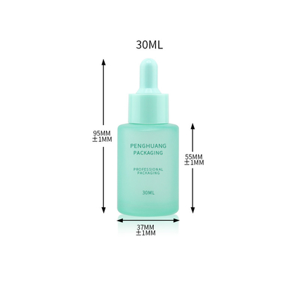 El dropper de cristal de empaquetado helado del aceite esencial del suero del cosmético de cristal colorido de la botella embotella 30ml