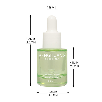 Tarro de empaquetado cosmético de la botella de suero de cristal de la impresión de pantalla 15ml