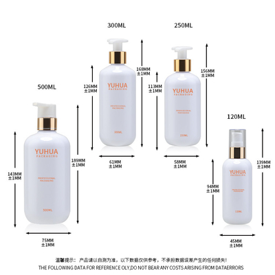 Skincare que empaqueta el empaquetado plástico del champú de la botella redonda 120ml 250ml 300ml