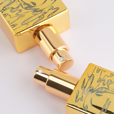 aceite de oro brillante Pakcaging del perfume del espray de la botella de vidrio del suero de 15ml 50ml 120ml
