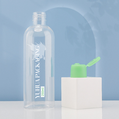 Acondicionador plástico modificado para requisitos particulares del logotipo 250ml Flip Cap Bottles For Shampoo