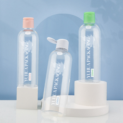 Acondicionador plástico modificado para requisitos particulares del logotipo 250ml Flip Cap Bottles For Shampoo