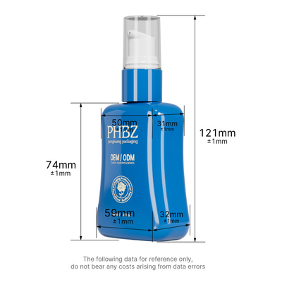 Embalaje para el cuidado de la piel Impresión Oblate Lotion Pump Botella de 50 ml Forma de trapecio