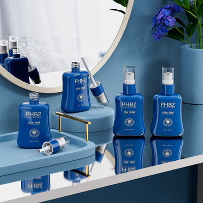 Embalaje para el cuidado de la piel Impresión Oblate Lotion Pump Botella de 50 ml Forma de trapecio