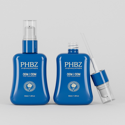 Embalaje para el cuidado de la piel Impresión Oblate Lotion Pump Botella de 50 ml Forma de trapecio