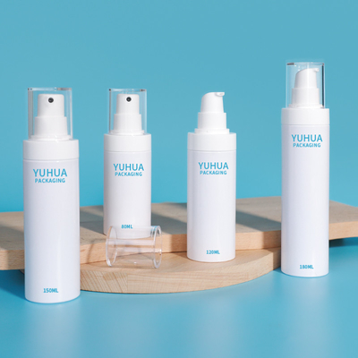 Logotipo personalizado 120ml 150ml 180ml Botella de bomba de pulverización de plástico blanco con pulverización de niebla fina