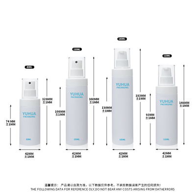Logotipo personalizado 120ml 150ml 180ml Botella de bomba de pulverización de plástico blanco con pulverización de niebla fina