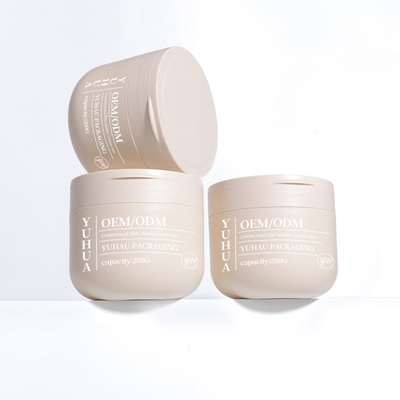 OEM ODM Jarrón de crema de plástico de doble pared de 200 ml vacío redondo de PP mate máscara para el cuidado del cabello Jarrón de contenedor