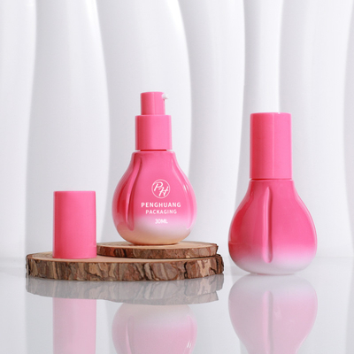 Contenedor de botella cosmética de vidrio con tapa de bomba de venta caliente para loción de crema de suero