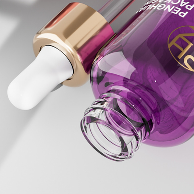 Logotipo personalizado Botellas de vidrio redondo vacío de 30 ml para aceite de suero