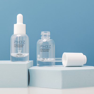 Botellas de goteador de suero de vidrio con logotipo personalizado para aceite de esencia tonificante