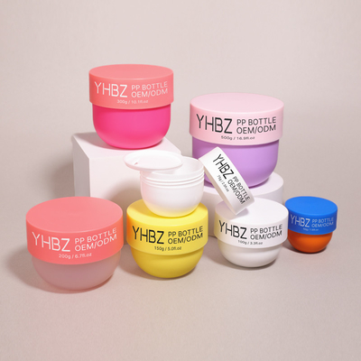 Envases de crema de mantequilla al por mayor 50/75/100/150/200/300/500 g Contenedores para exfoliantes de boca ancha y cuerpo redondo