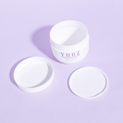 300 g de vidrio de crema de plástico de boca ancha y redondeada reciclable para la limpieza del cuerpo