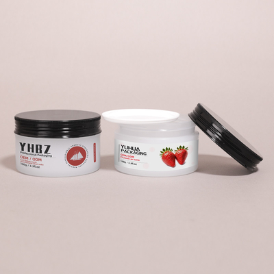 Jarrones redondos de plástico de crema personalizables para el cuidado de la piel Embalaje Jarrón de mantequilla corporal con tapa de tornillo