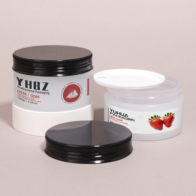 Logotipo personalizable envases redondos de plástico con tapas de tornillo recipiente de mantequilla de cuerpo vacío