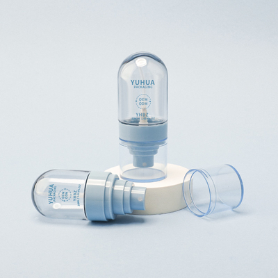 Botellas de spray de cilindro transparente para protector solar y cosméticos