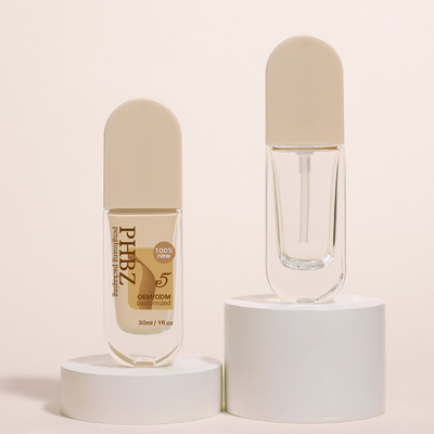 Botellas de base líquida de vidrio de 30 ml de forma elíptica Botella de loción de crema líquida