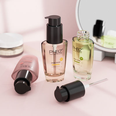 Botellas de fondo botella de loción de vidrio al por mayor para la loción corporal aceite para el cabello aceite de suero