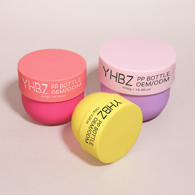 Envases de crema de mantequilla al por mayor 50/75/100/150/200/300/500 g Contenedores para exfoliantes de boca ancha y cuerpo redondo