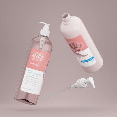 Botella de loción de plástico al por mayor Blanco1000ml Botella de champú y acondicionador PET personalizado