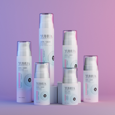 Botella redonda de loción, champú, botella de plástico espumante para limpieza facial