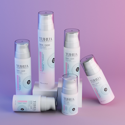 Botella redonda de loción, champú, botella de plástico espumante para limpieza facial