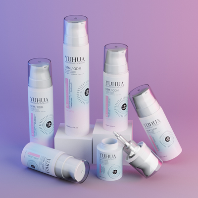 Botella redonda de loción, champú, botella de plástico espumante para limpieza facial