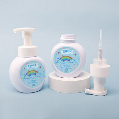 300ML Round Plastic Foam Pump Bottle with Customized Color and Silk Screen Printing for Cosmetic Use