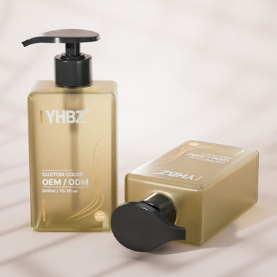 300ml Flat Square Plastic Pump Bottle with Customized Color and Silk Screen Printing for Cosmetic Use