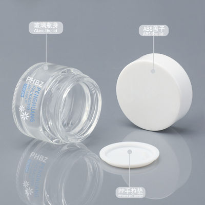 Custom Cream Glass Jars for Round Face Cream Eye Cream Lip Balm and Transparent Facial Mask