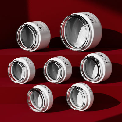 Tarro de crema de vidrio blanco/transparente/personalizado perfecto para tu línea de cuidado de la piel de lujo