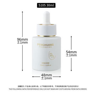 Botella cuentagotas redonda de vidrio con logotipo personalizado según los requisitos del cliente