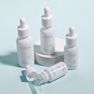 Logotipo Custom Botella redonda de aceite de suero Diseño a prueba de fugas duradero Adecuado para aceites esenciales Cuidado de la piel y envases cosméticos