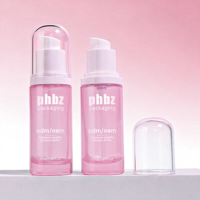 Botellas de vidrio para loción con bomba accesoria. Material de botella de vidrio resistente diseñado para lociones de cuidado de la piel y belleza