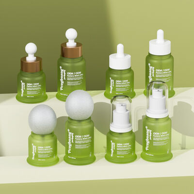 Botella de suero de aceite esencial con estampado en caliente que ofrece un embalaje cosmético elegante y atractivo para productos para el cuidado de la piel