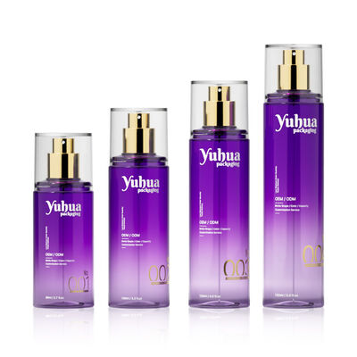 Set de envases cosméticos Botellas de plástico con logotipo personalizado serigrafiado y estampado en caliente para almacenamiento de tónicos, lociones y sérums