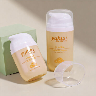 Botella de loción de plástico hecha de material PP con bomba sin aire y superficie esmerilada para envasado de cosméticos y almacenamiento de líquidos