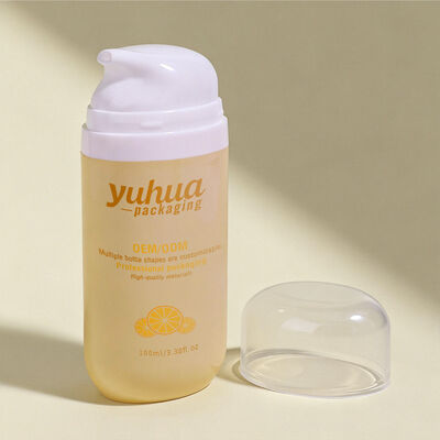 Botella de loción de plástico hecha de material PP con bomba sin aire y superficie esmerilada para envasado de cosméticos y almacenamiento de líquidos