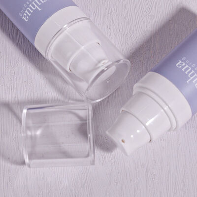 Botella de loción de plástico reciclable con bomba sin aire y tapa de rosca para envasado de sérum y tónico cosmético e impresión de logotipo personalizado