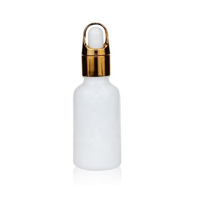 Botella de cristal blanca cosmética de alta calidad del dropper de la botella 30ml del dropper de la porcelana