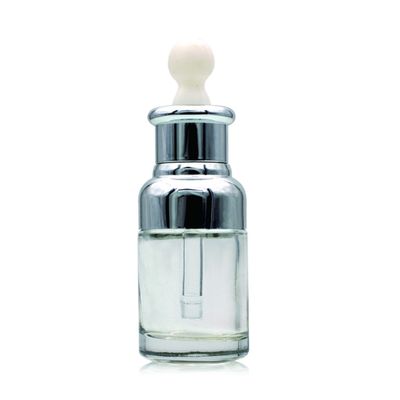 botella colorida en existencia S020 del dropper de la botella de cristal 35ml del suero del aceite del claro vacío cosmético de la esencia