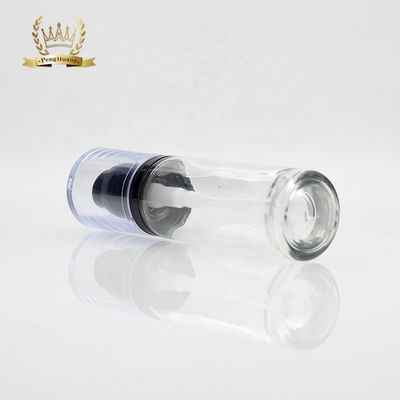 Cosméticos de lujo de la ronda 30ml que empaquetan la botella líquida de cristal de la fundación con la bomba de la belleza